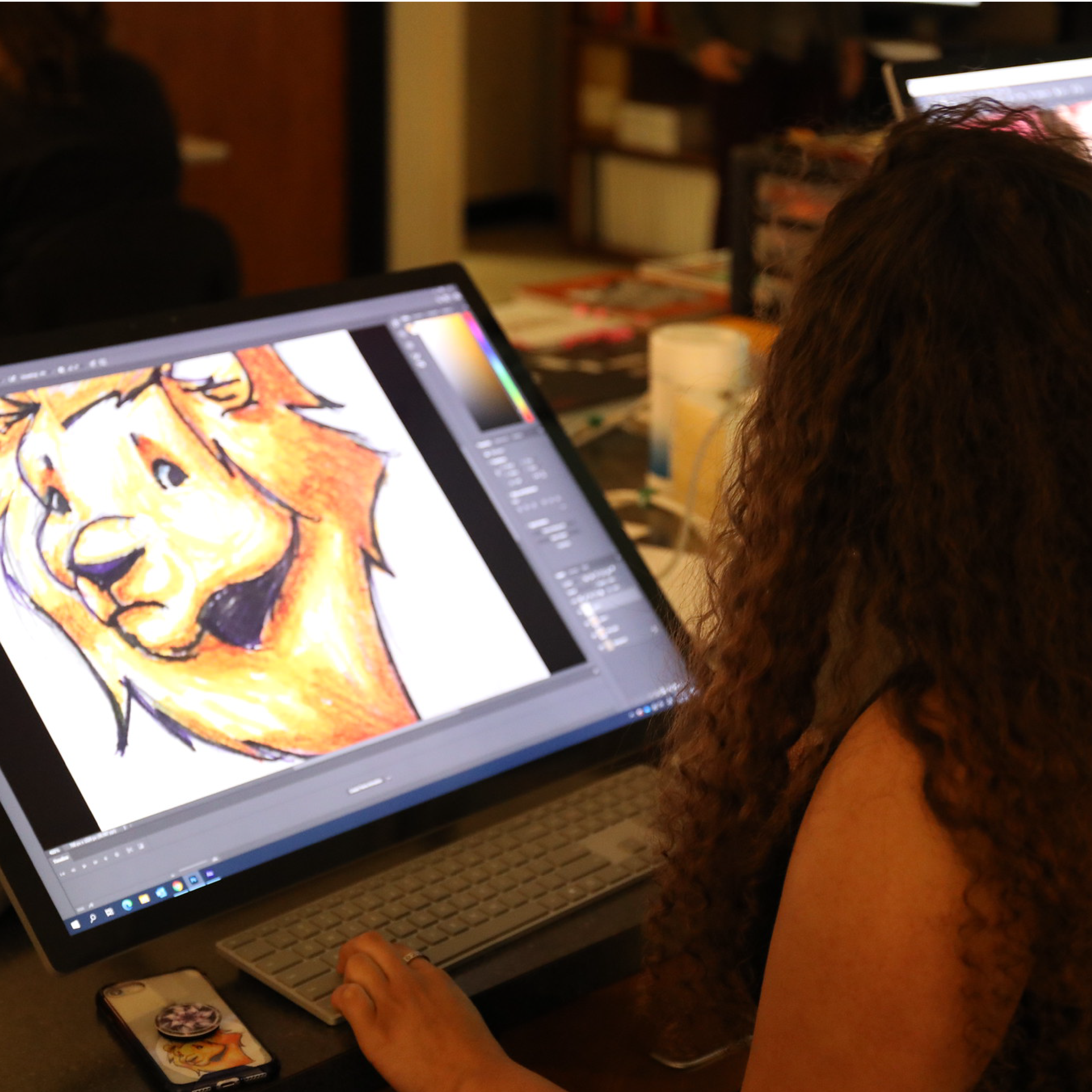 Kid doing graphic design